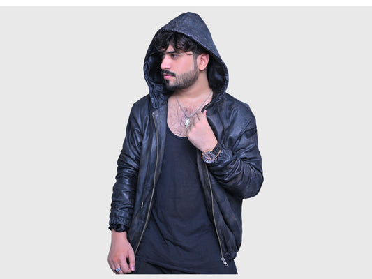 Genuine cowhide leather  waxed jacket